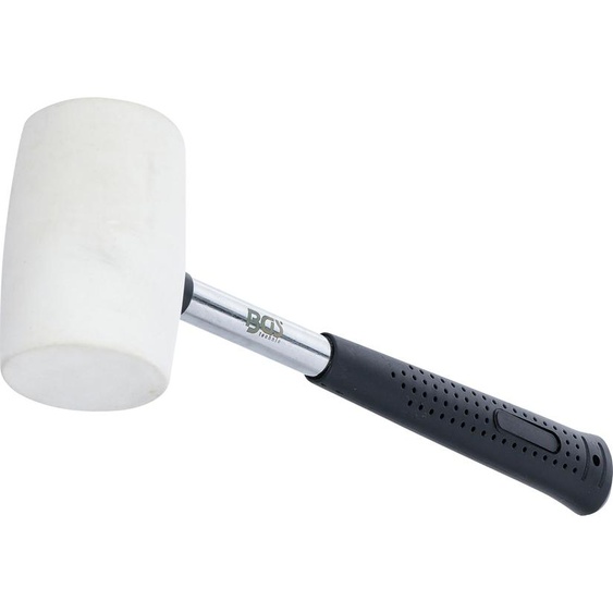 Marteau en caoutchouc, manche en métal, tête blanche, diamètre 48 mm, poids 250 g