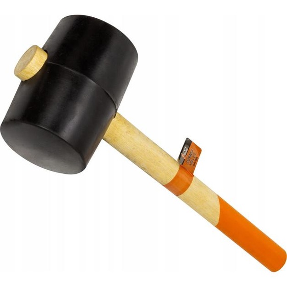Marteau en caoutchouc Polax 1200 g - manche en bois, tête de 90 mm, idéal pour les artisans, latelier et les travaux de montage