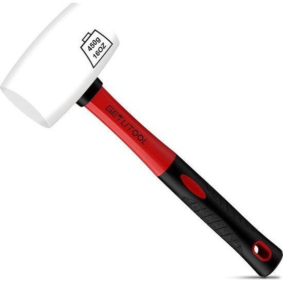 Marteau en caoutchouc souple, 450 g, blanc, 55 mm, antidérapant