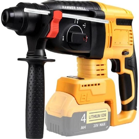 Marteau perforateur 26 mm - Marteau perforateur sans fil - Moteur sans balais - Sans fil - Compatible avec les batteries 18 V - Sans batterie - Prise UE - Jaune