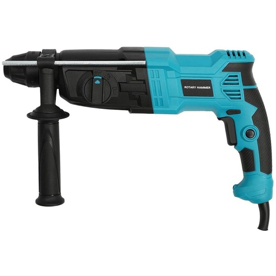 Marteau perforateur électrique - Marteau perforateur/perceuse à percussion 800 W - Poignée supplémentaire pivotante à 360° - Moteur en cuivre pur - Alimentation secteur, prise UE - Bleu ciel