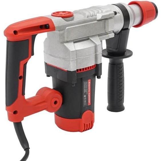 Marteau perforateur électrique - Marteau rotatif - 2200 W - 0–930 tr/min - 220 V - Pour le béton, le perçage et le burinage - Rouge