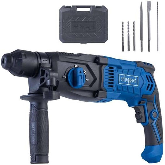 Marteau perforateur Scheppach DH2260 - 230 V 1050 W | Force de frappe 3 joules | SDS-Plus | Capacité de perçage dans le béton 26 mm | Fonction 4 en 1 | 5500 tr/min | Vitesse variable