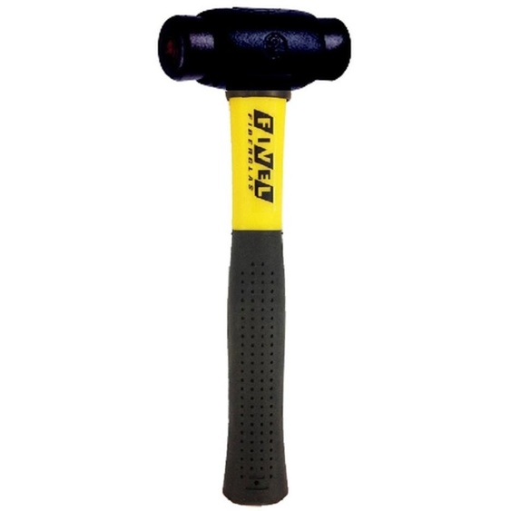 Marteau THOR avec inserts en peau brute, rond (Ø) 50 mm, 2.000 g, avec manche en fibre de verre