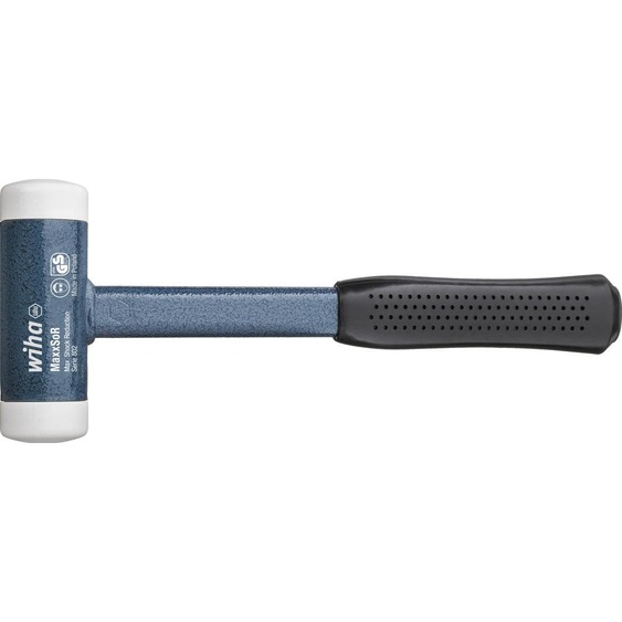 Marteau Wiha sans rebond, très dur, avec manche en tube dacier, tête de frappe ronde (39019) 40 mm