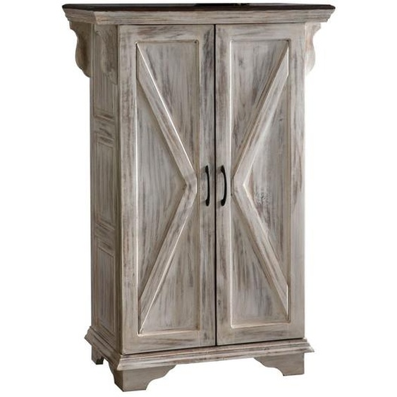 MASSIVMOEBEL24 | Armoire 90x45 Manguier ciré Blanc antique CASTLE-ANTIK #267
