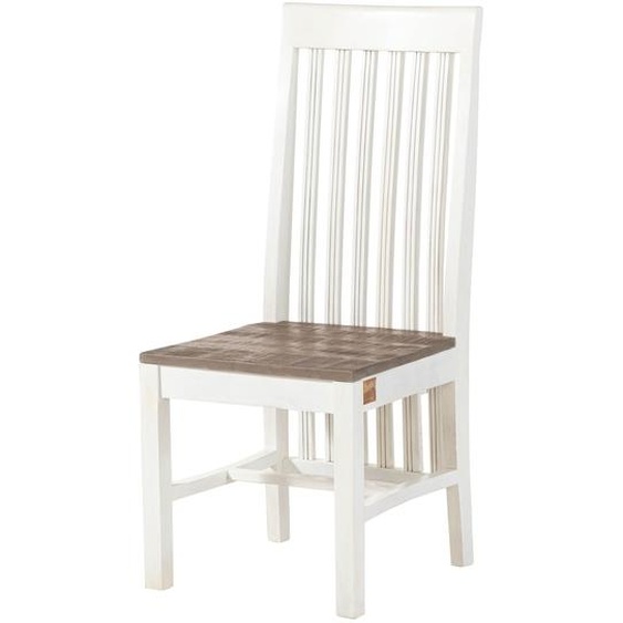 MASSIVMOEBEL24 | Chaise TOULOUSE #113 Bois de Manguier Laquée Blanche - 45x54x108