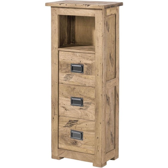 MASSIVMOEBEL24 | Commode 50x30 Manguier laqué Whitewash RAILWAY #381