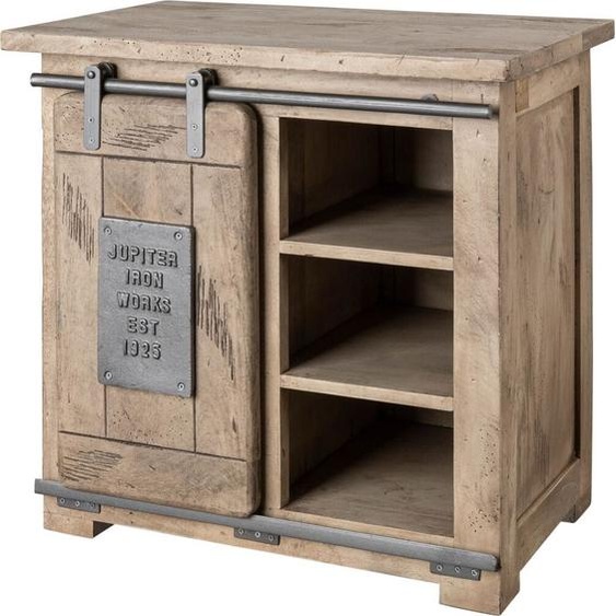 MASSIVMOEBEL24 | Commode 70x45 Manguier laqué blanchi RAILWAY #324