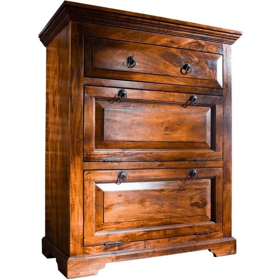 MASSIVMOEBEL24 | Commode 80x45 Acacia laqué Miel OXFORD #0904