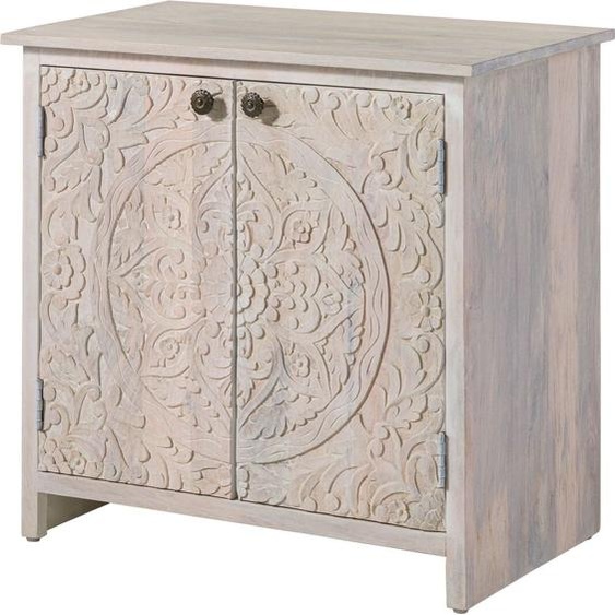 MASSIVMOEBEL24 | Commode en bois de Manguier 80x48x78 blanc huilé KASHMIR #108