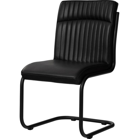 MASSIVMOEBEL24, fauteuil pivotant en cuir véritable, dimensions 52x61x92 cm, couleur noire, modèle IRON LABEL #21
