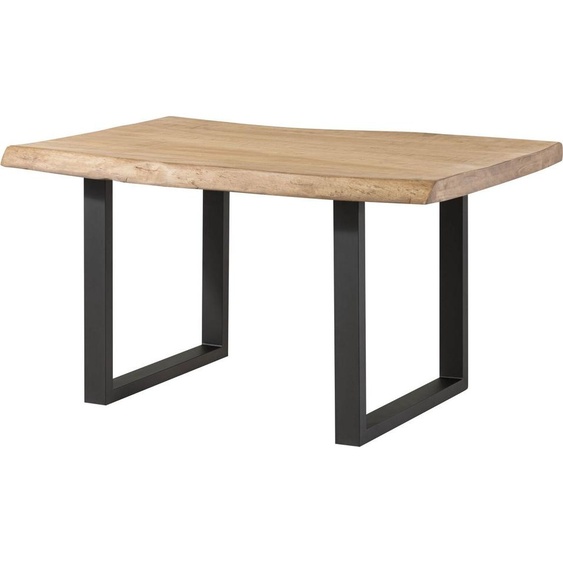 MASSIVMOEBEL24 | Table à manger 160x90 en bois de manguier laqué beige pieds en U anthracite mat FREEFORM 5