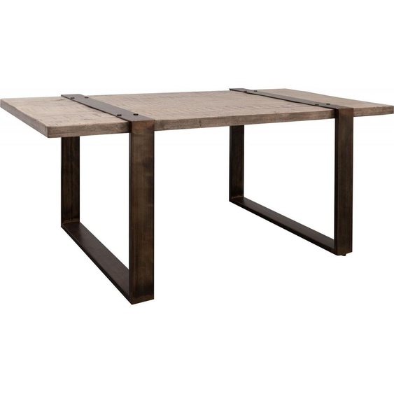 MASSIVMOEBEL24 | Table à manger 170x90 Manguier laqué Brun HEAVY INDUSTRY #203