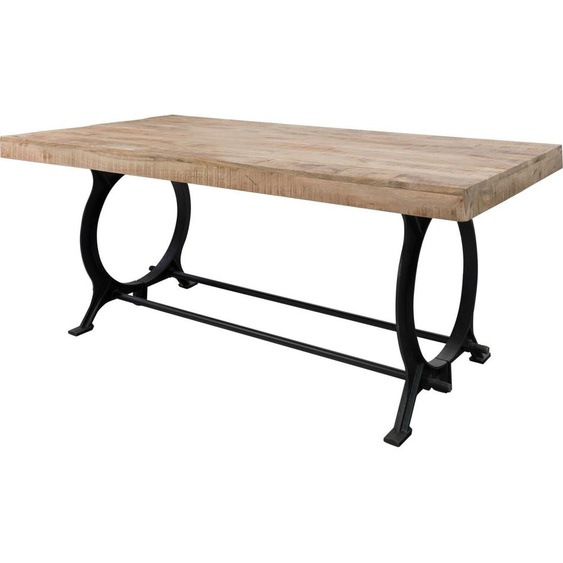 MASSIVMOEBEL24 | Table à manger 180x90 Bois de récupération laqué Bois naturel INDUSTRIAL #27