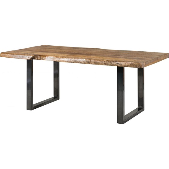 MASSIVMOEBEL24 | Table à manger 180x90 en bois de manguier laqué naturel pieds en U anthracite brillant FREEFORM 5
