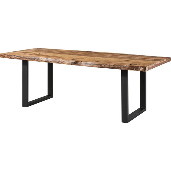 MASSIVMOEBEL24 | Table à manger 180x90 en bois de Sheesham sablé bois naturel pieds en U anthracite mat FREEFORM 5