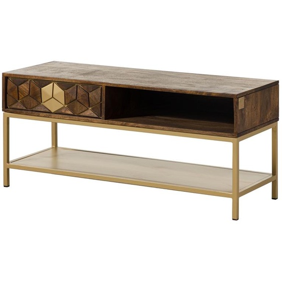 MASSIVMOEBEL24 | Table basse 110x40 Manguier huilé Brun DIAMOND #200