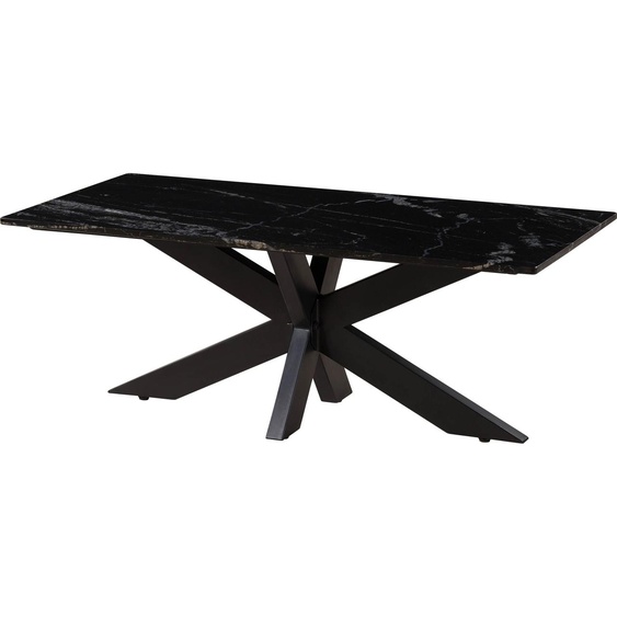 MASSIVMOEBEL24 | Table basse 120x60 marbre noir / pied central en fer noir BARCELONA #414