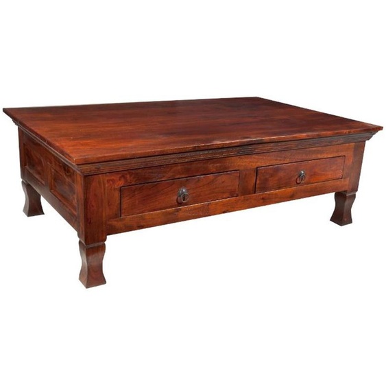 MASSIVMOEBEL24 | Table basse 120x75 Acacia laqué Nougat OXFORD #445