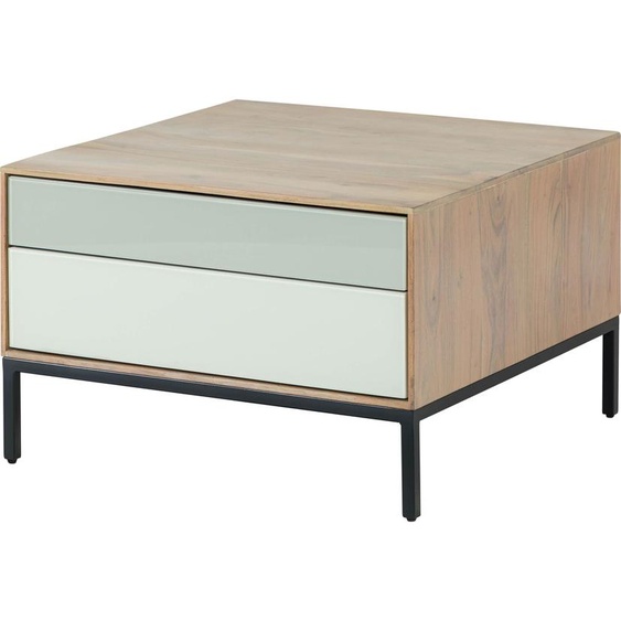 MASSIVMOEBEL24 | Table basse 67x67 Acacia laqué Gris-Blanc CHICAGO #13