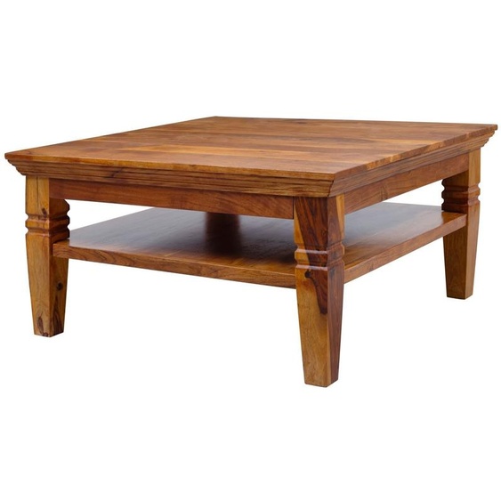 MASSIVMOEBEL24 | Table basse 85x85 Acacia laqué Miel OXFORD #0316