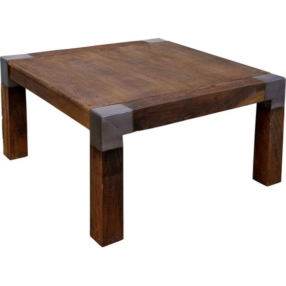 MASSIVMOEBEL24 | Table basse 85x85 Manguier laqué Brun AMSTERDAM #19