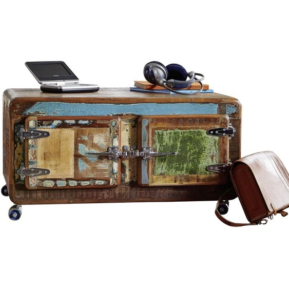 MASSIVMOEBEL24 | Table basse 90x60 Bois de récupération laqué Multicolore FREEZY #20