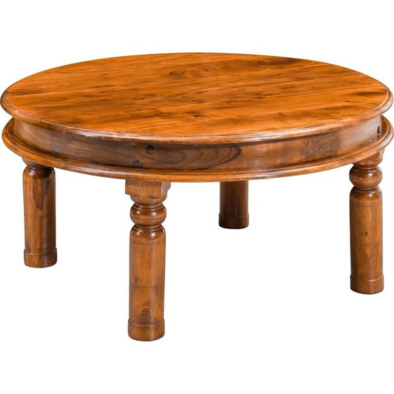 MASSIVMOEBEL24 | Table basse 90x90 Acacia laqué Miel OXFORD #0330