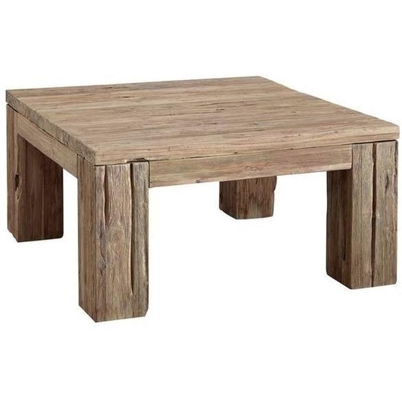 MASSIVMOEBEL24 | Table basse 90x90 Teck brut Teck naturel BASSANO #104