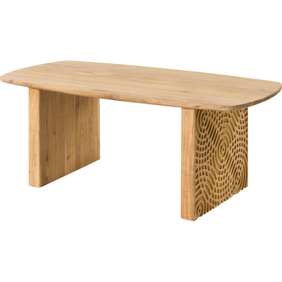 MASSIVMOEBEL24 | Table basse en bois dAcacia 120x60x45 naturel laqué MARRAKESCH #23