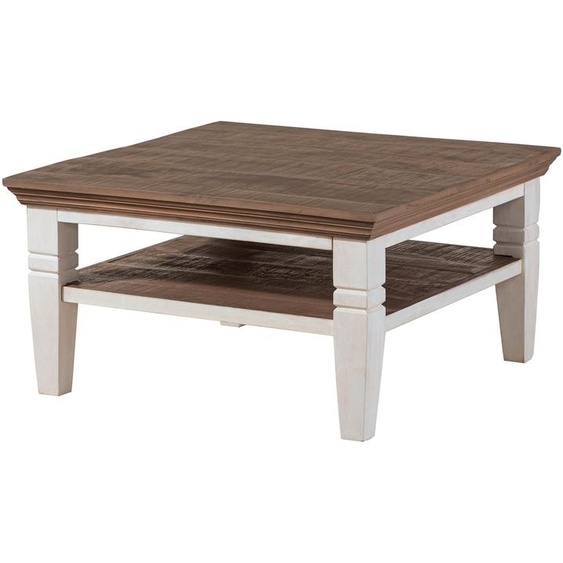 MASSIVMOEBEL24 | Table Basse TOULOUSE #112 Bois de Manguier Laqué Blanc - 85x85x45