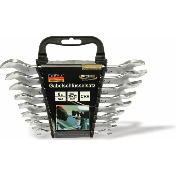 MASTERPROOF Jeu de clés à fourche, 6...22mm, 8 pièces