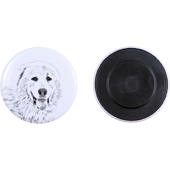 Mastiff des Pyrénées, Mastín del Pirineo Aimant avec empreinte de patte de chien, exceptionnellement léger, aimant puissant, produit artisanal de la marque Art-Dog