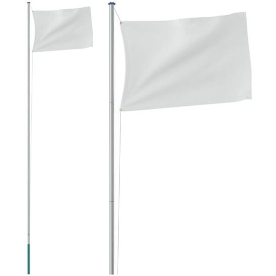 Mât de drapeau divisible Argenté 6,23 m Aluminium