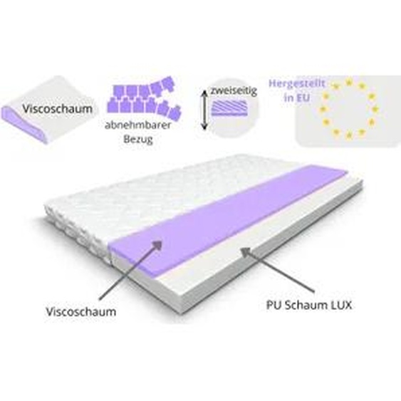 Matelas 120x200 Visco mousse avec mousse de confort Matelas avec mousse à mémoire de forme