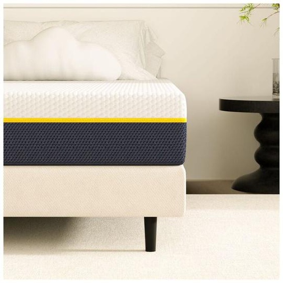 Matelas 140 x 200 cm à mémoire de forme Dewinner Haut 17 cm, Matelas en Mousse à mémoire de Forme, éponge en fibre de charbon de bambou, Fermeté