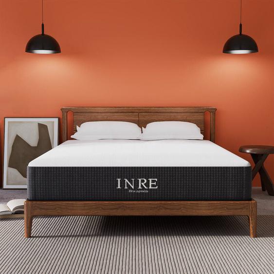Matelas 140x190 cm Inre 30 cm - Mémoire de Forme, Réversible, 7 Zones Ergonomiques, Tissu Écologique et Respirant, Confort Optimal