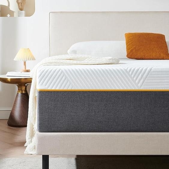 Matelas, 160 x 200 x 25 cm, durable, ultra-respirant, matelas en mousse à mémoire de forme, fermeté moyenne et respirant, 7 zones, soutien parfait, réversible, double face, matelas (160 x