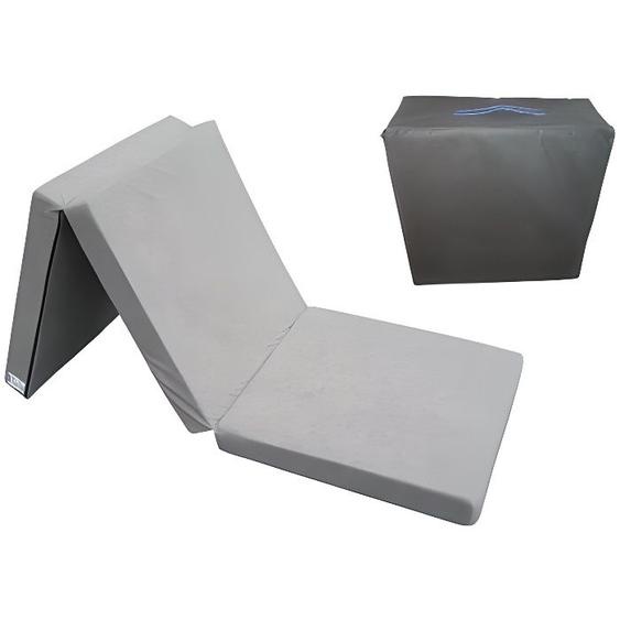 Matelas pliant - NATALIA SPZOO - 180 x 80 x 10 cm - Housse amovible - Sac de protection inclus - Gris