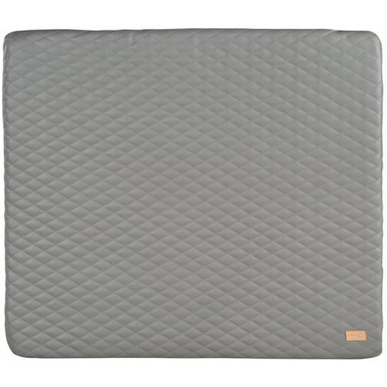 Matelas À Langer Matelassé En Cuir Pu Déperlant Luxe Gris Pierre