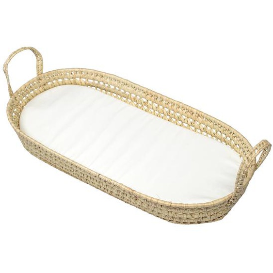 Matelas À Langer + Panier En Fibres Naturelles Beige