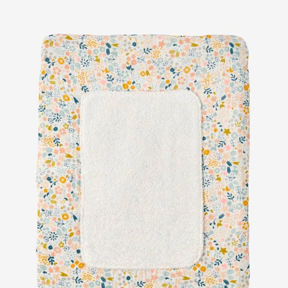 Matelas à langer pour poupon en gaze de coton fleurette