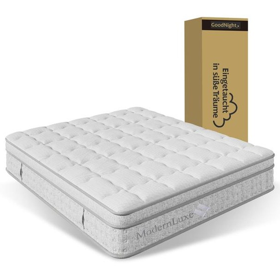 Matelas à ressorts ensachés, 140x200 cm, fermeté H3, 25 cm, en mousse à froid, Oeko-Tex (blanc)