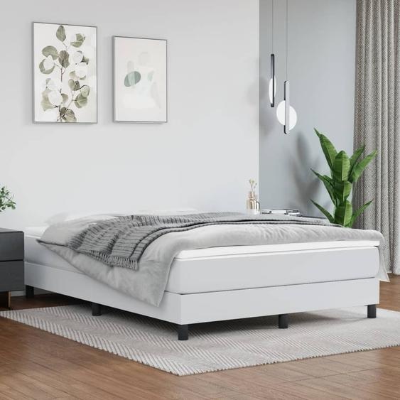 Matelas à ressorts ensachés Blanc 140x190x20 cm Similicuir