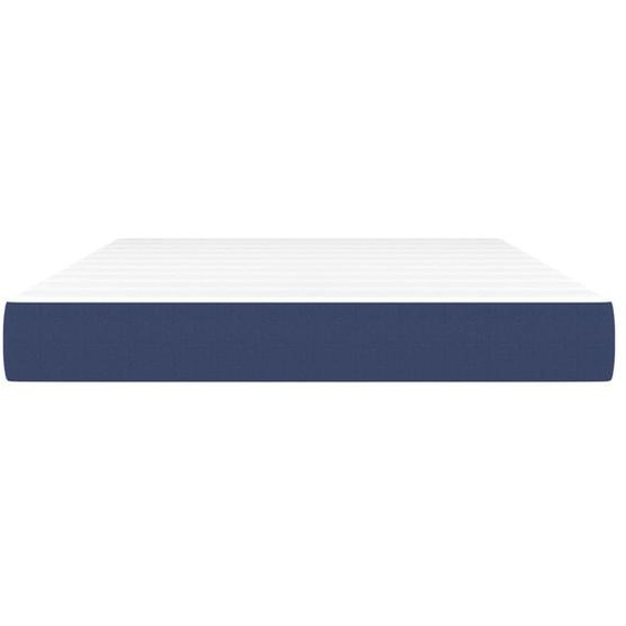 Matelas de lit à ressorts ensachés fermeté moyenne Bleu 140x190x20 cm Tissu