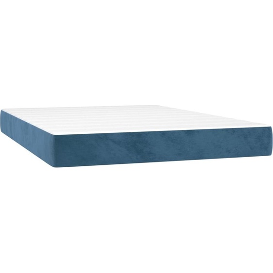 Matelas de lit à ressorts ensachés fermeté moyenne Bleu foncé 140x200x20 cm
