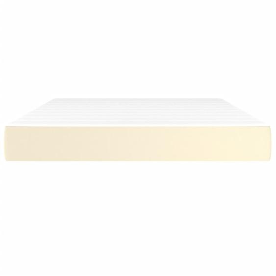 Matelas de lit à ressorts ensachés fermeté moyenne Crème 140x190x20 cm
