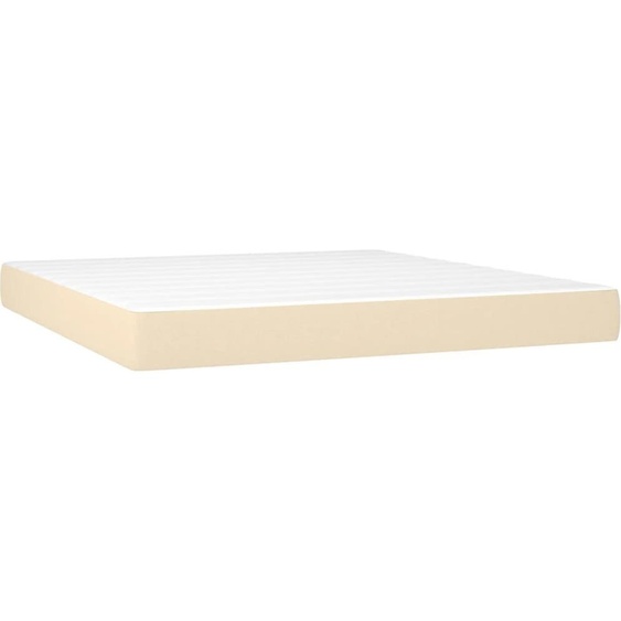 Matelas de lit à ressorts ensachés fermeté moyenne Crème 180x200x20 cm Tissu