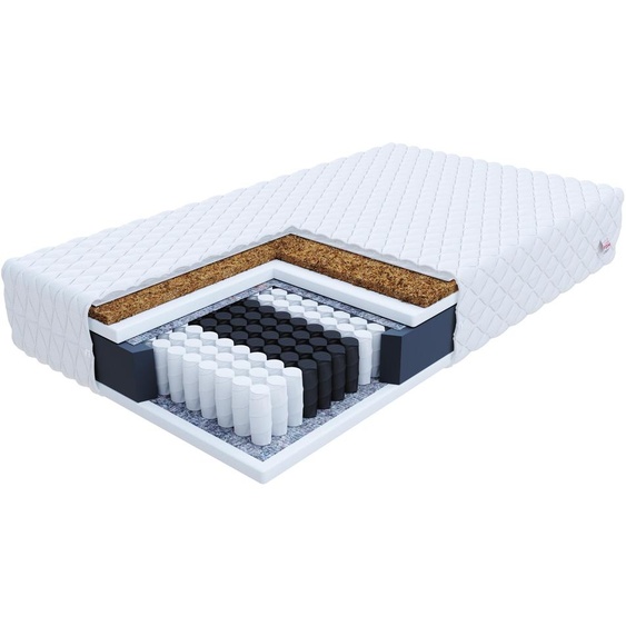 Matelas à ressorts ensachés FAMILY Luxury Home H3/H4 – fibre de coco et mousse HR, réversible, env. 18 cm, 160 x 200 cm